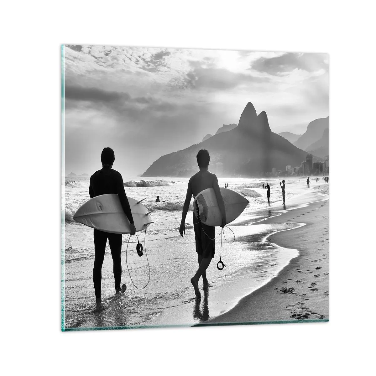 Quadro su vetro - Samba su un'unica onda - 60x60 cm