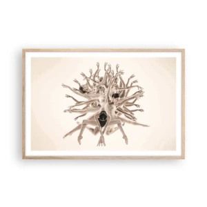 Poster in cornice rovere chiaro - Fiorendo nella danza - 91x61 cm