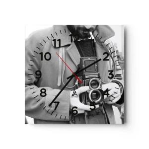 Orologio da parete - Orologio in Vetro - In stile retro - 30x30 cm