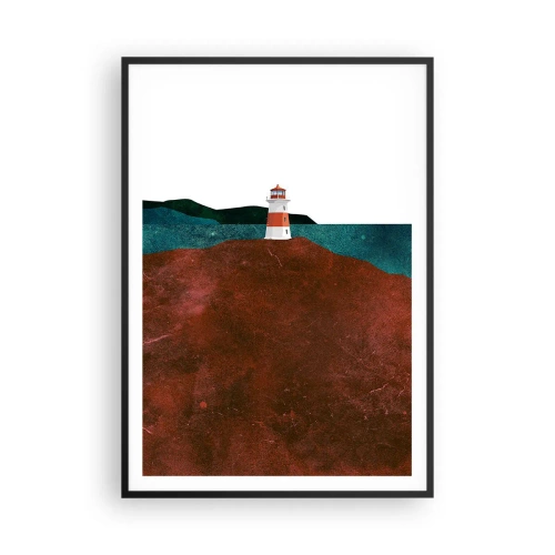 Poster in cornice nera - Contemplando il mare - 70x100 cm