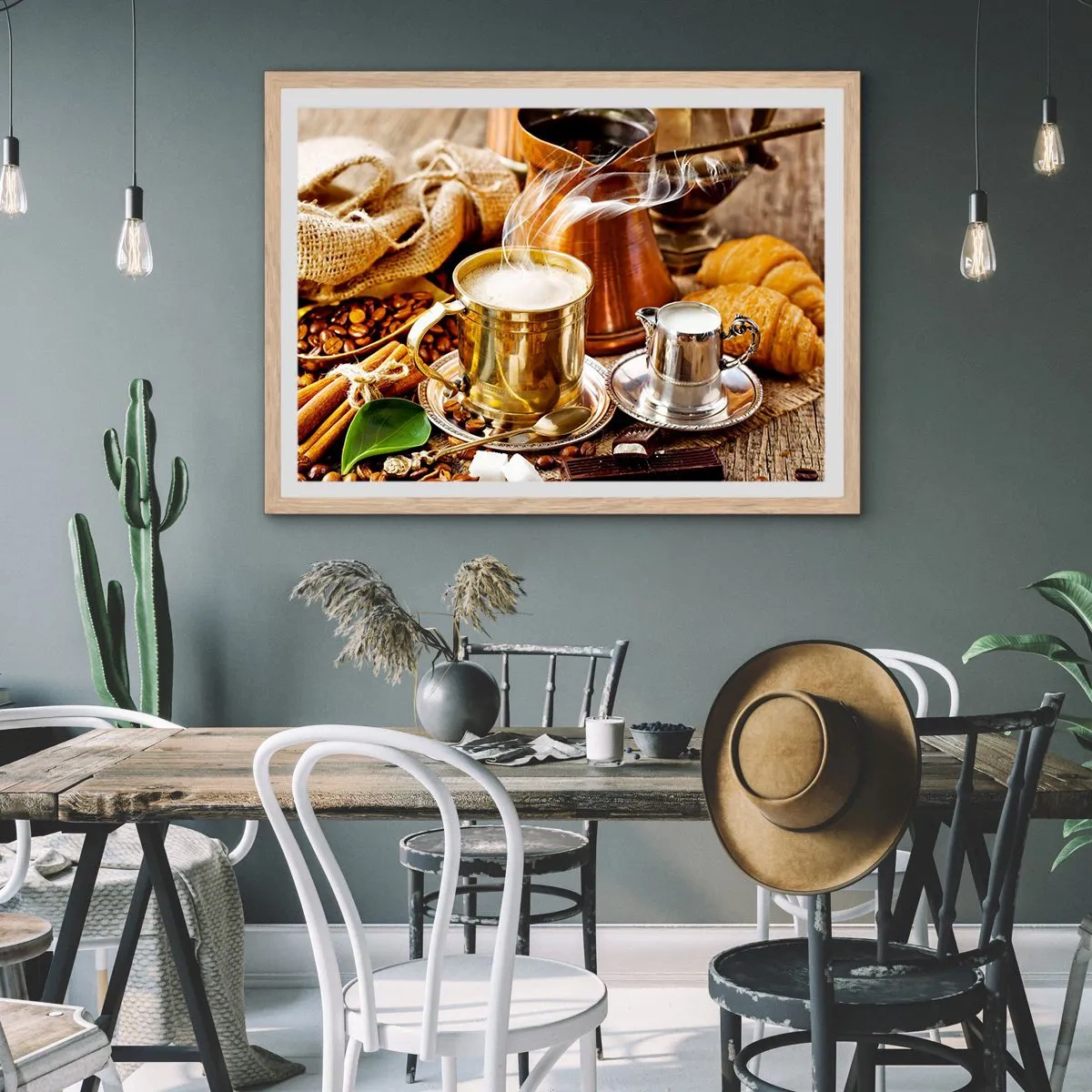 Poster in cornice rovere chiaro - Buona giornata! - 70x50 cm