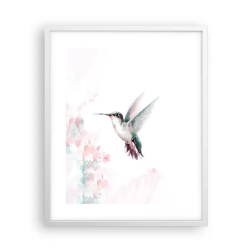 Poster in cornice bianca - Battito immobile - 40x50 cm