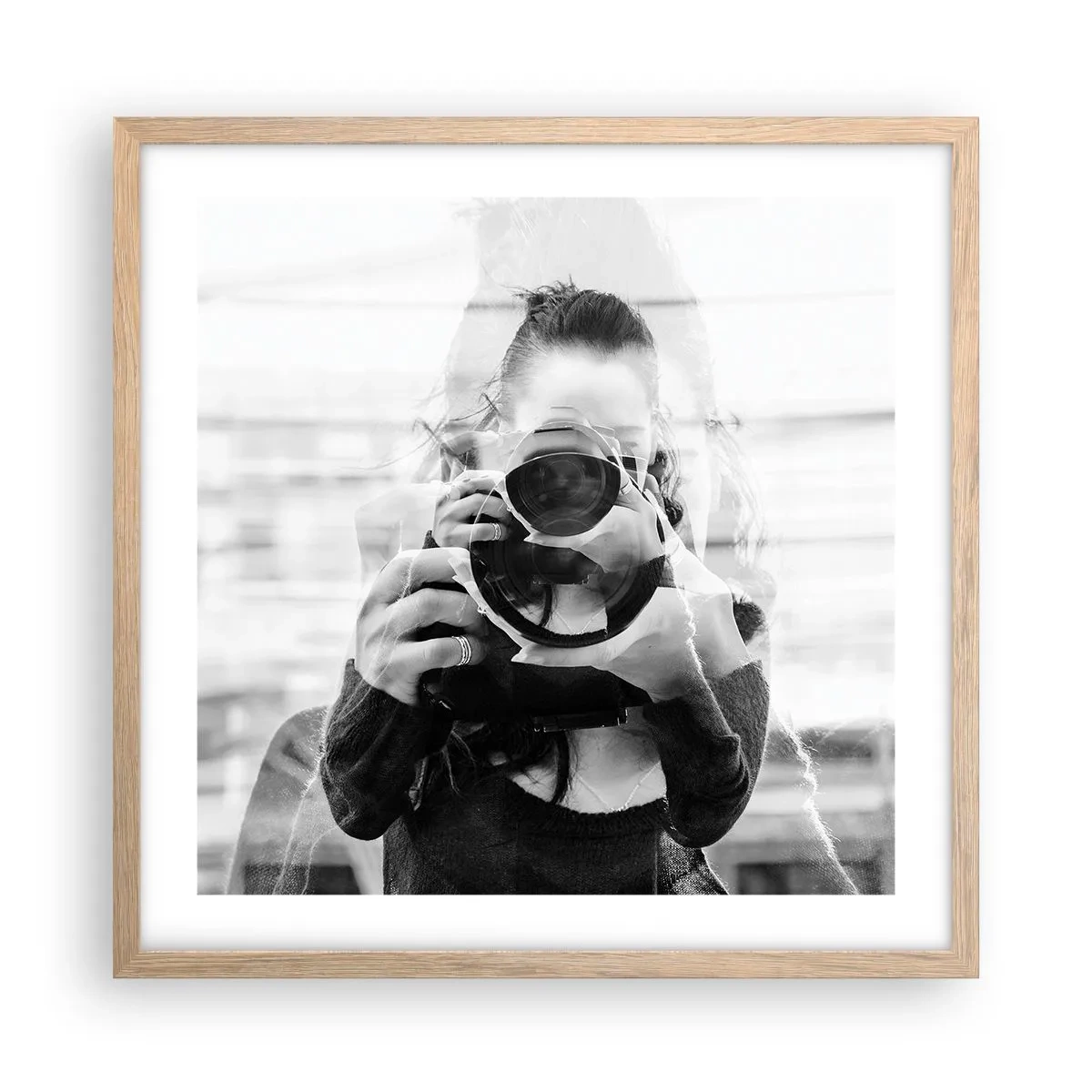 Poster in cornice rovere chiaro - Il creatore e il materiale - 50x50 cm