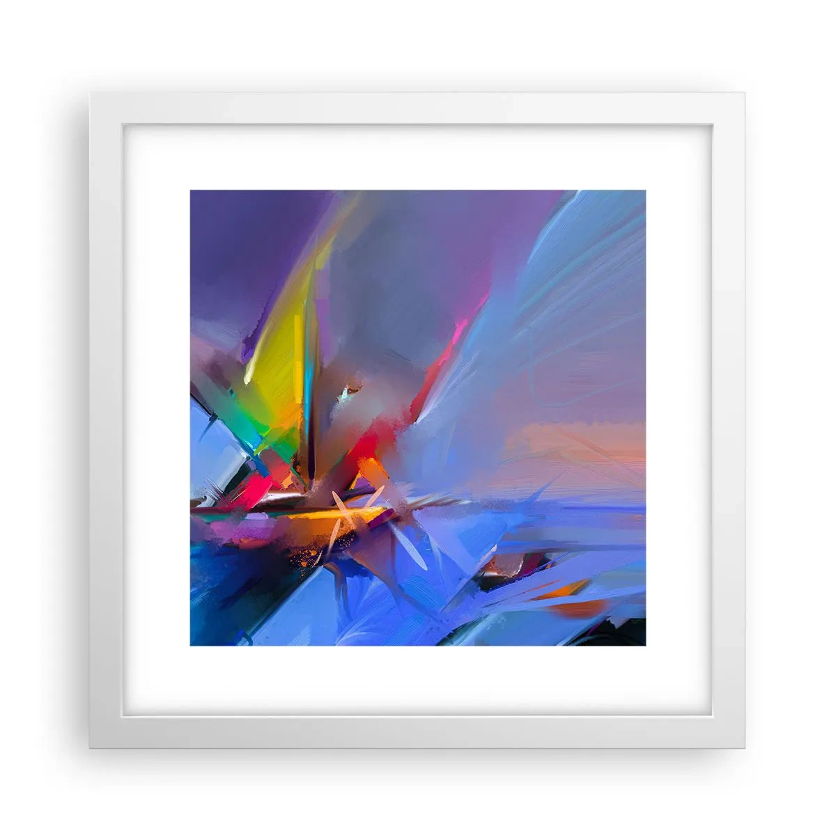 Poster in cornice bianca - Eliche come un uccello - 30x30 cm