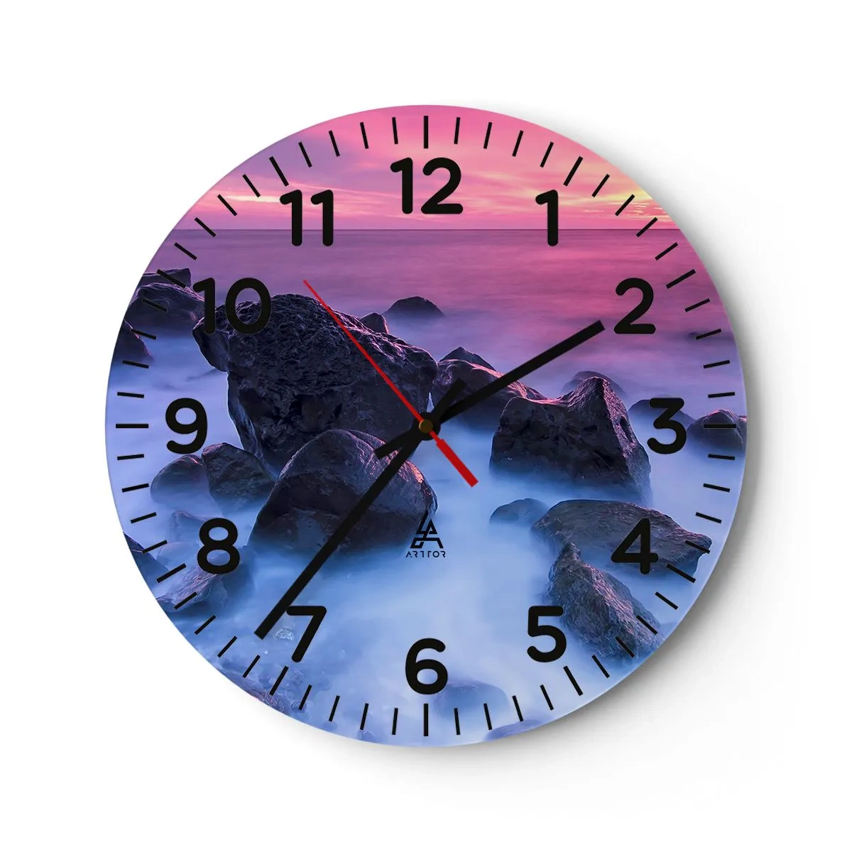 Orologio da parete - Orologio in Vetro - Nascita nella luce e nella nebbia - 40x40 cm