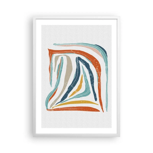 Poster in cornice bianca - Astrazione piacevolmente sorridente - 50x70 cm