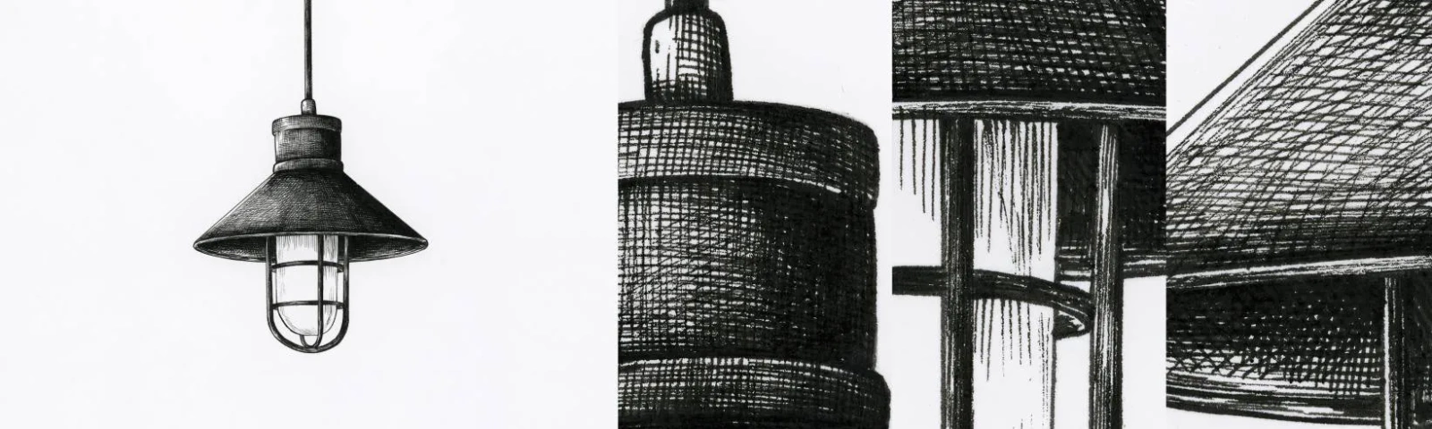 Campione Di Fotomurale Standard Eco - Come tanti anni fa... - Lampada, Disegno, Matita - 100x30 cm