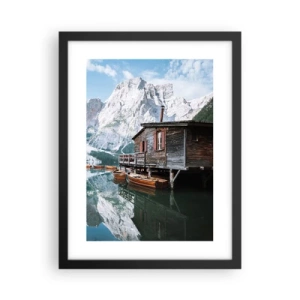 Poster in cornice nera - Mattina cristallina sui monti - 30x40 cm