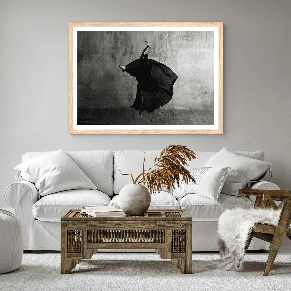 Poster in cornice rovere chiaro - Fasce piene di passione - 100x70 cm