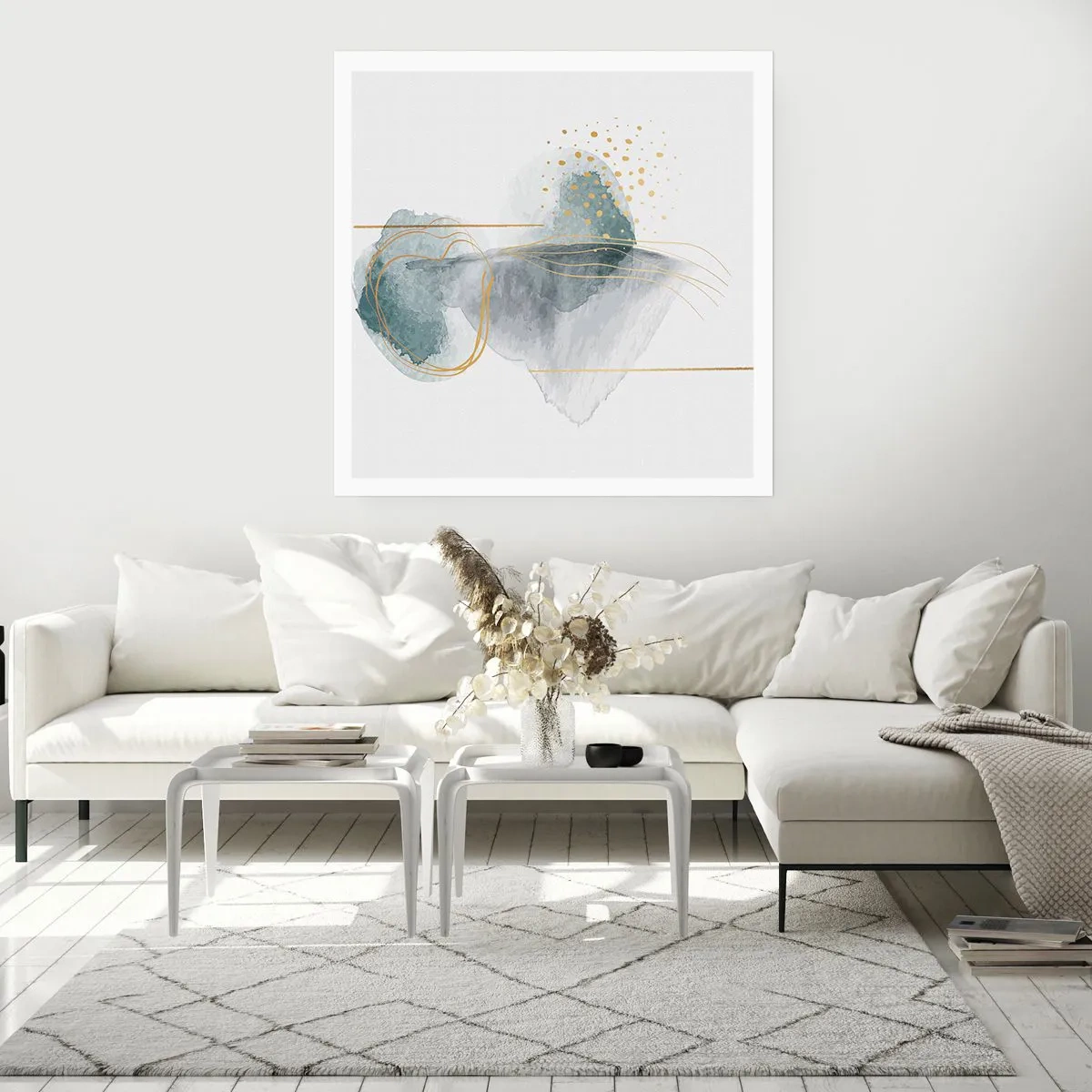 Poster - Sui legami del grigio e dell'oro - 40x40 cm