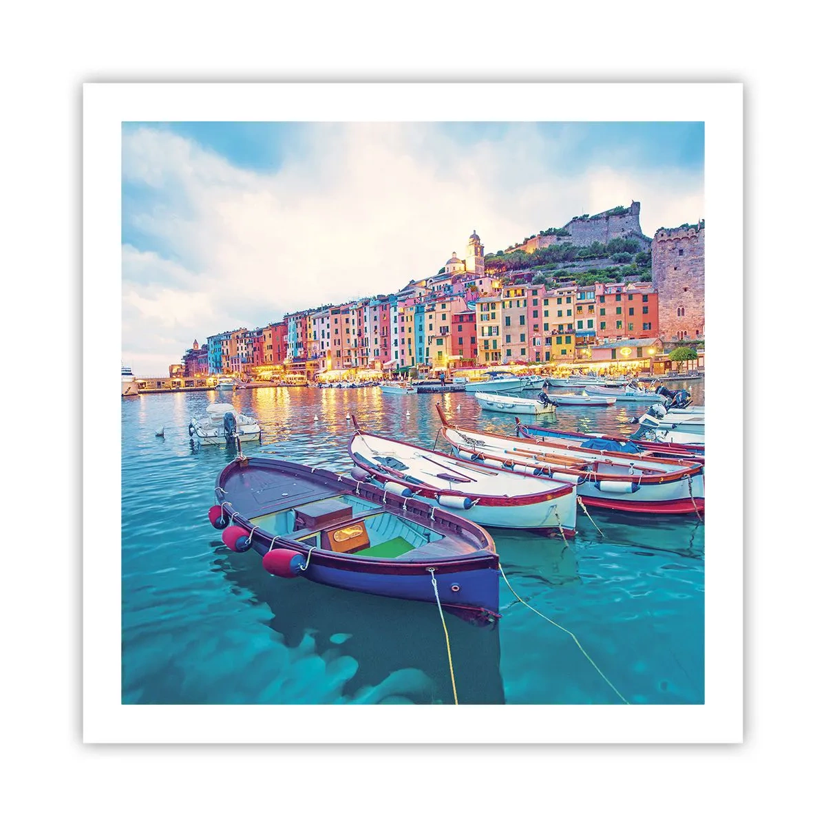 Poster - Sera colorata nel porto - 60x60 cm