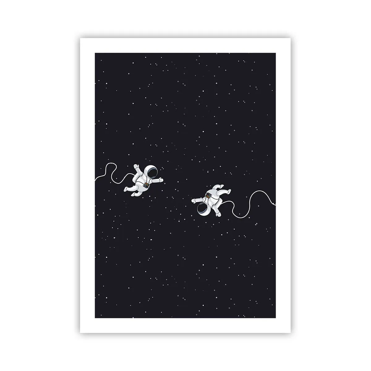 Poster - Due astronauti che fluttuano nello spazio - 50x70cm - Danza cosmica - Decorazione murale moderna per soggiorno e camera da letto ARTTOR