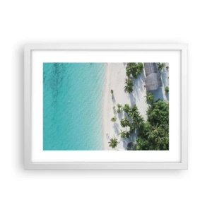 Poster in cornice bianca - Vacanze in paradiso - 40x30 cm
