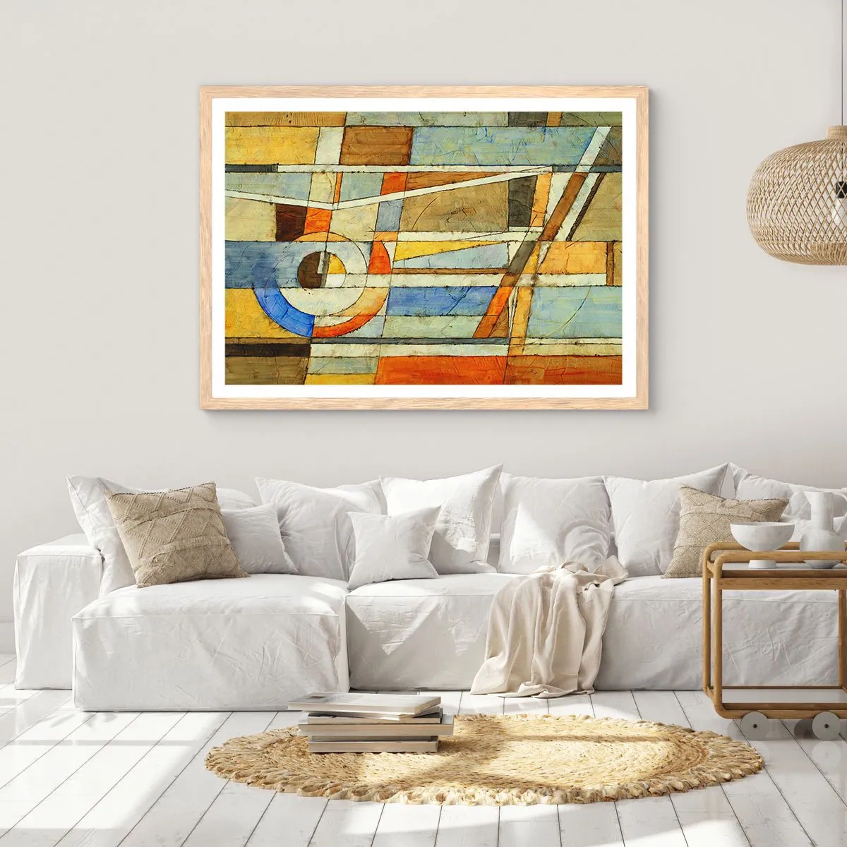 Poster in cornice rovere chiaro - Cubismo in cantiere - 40x30 cm