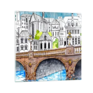 Quadro su vetro - Una città come dipinta - 40x40 cm