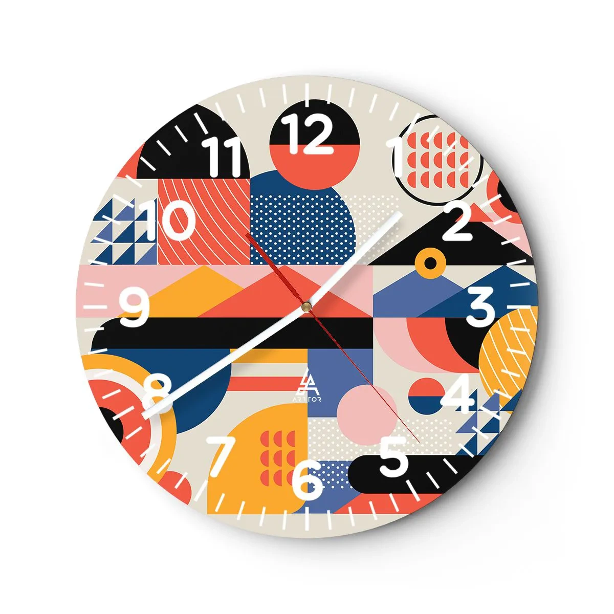 Orologio da parete - Orologio in Vetro - Composizione: divertiti - 30x30 cm