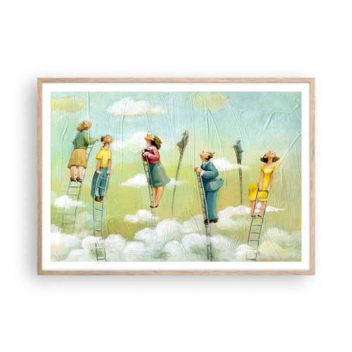 Poster in cornice rovere chiaro - Seguendo i propri sogni - 100x70 cm