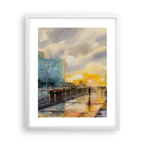 Poster in cornice bianca - Vita sulla costa - 40x50 cm