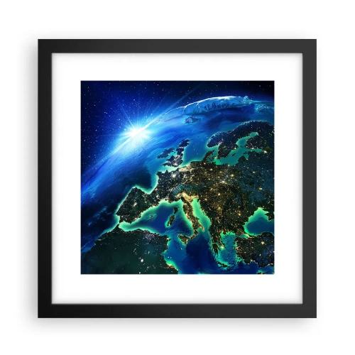 Poster in cornice nera - L'Europa scintillante - 30x30 cm