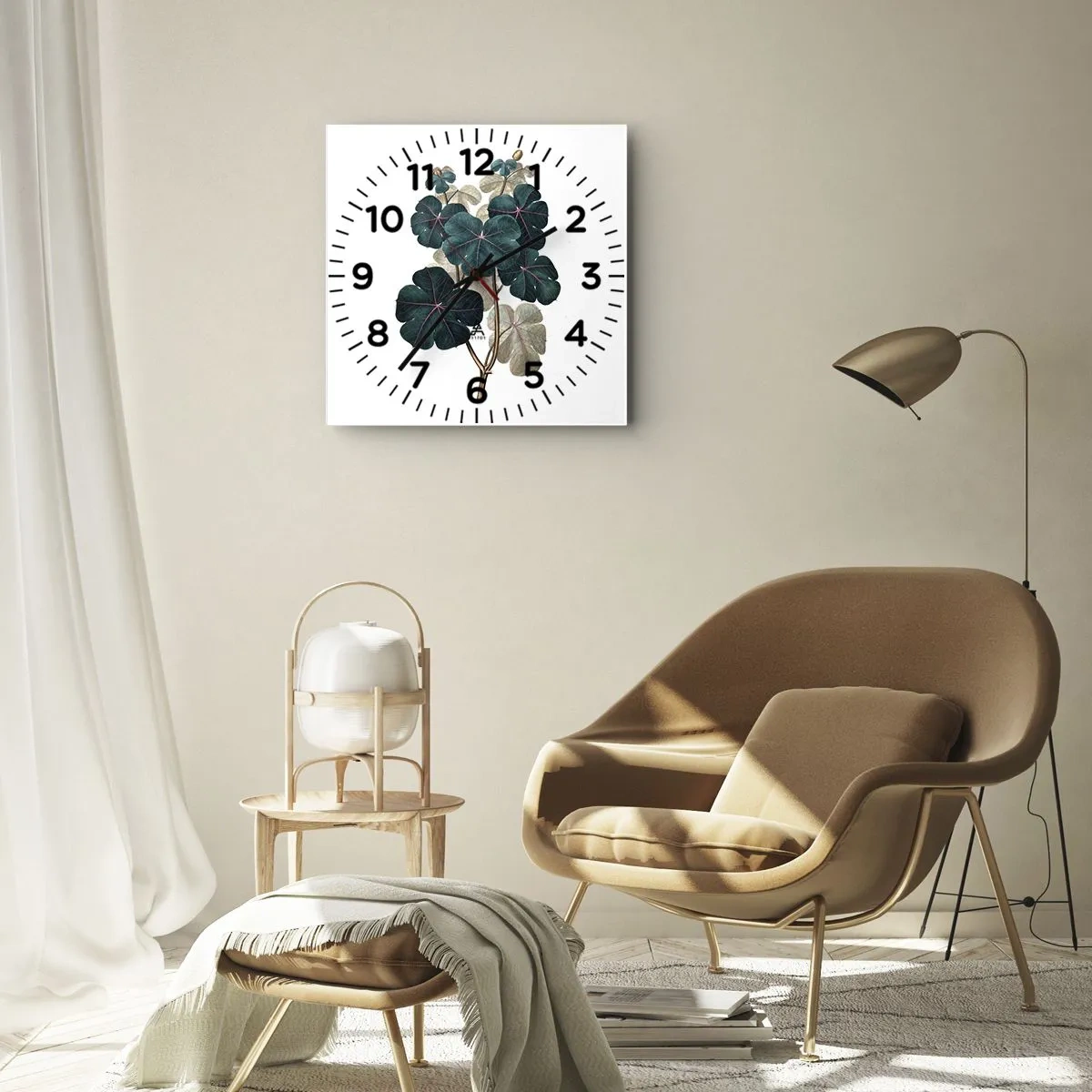 Orologio da parete - Orologio in Vetro - Dal vecchio erbario - 30x30 cm