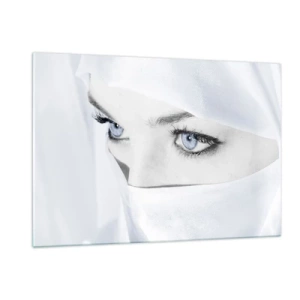 Quadro su vetro - Un ritratto delicato con espressivi occhi azzurri - 120x80cm - Direttamente dalle mille e una notte - Decorazione murale moderna per soggiorno e camera da letto ARTTOR