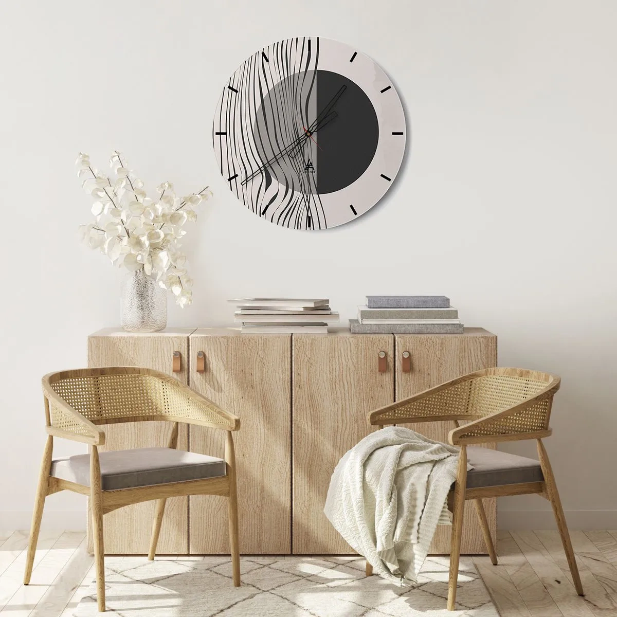 Orologio da parete - Orologio in Vetro - Composizione a metà - 40x40 cm