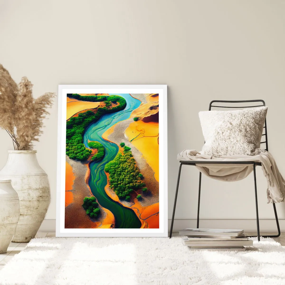 Poster in cornice bianca - Il fiume della vita - 61x91 cm