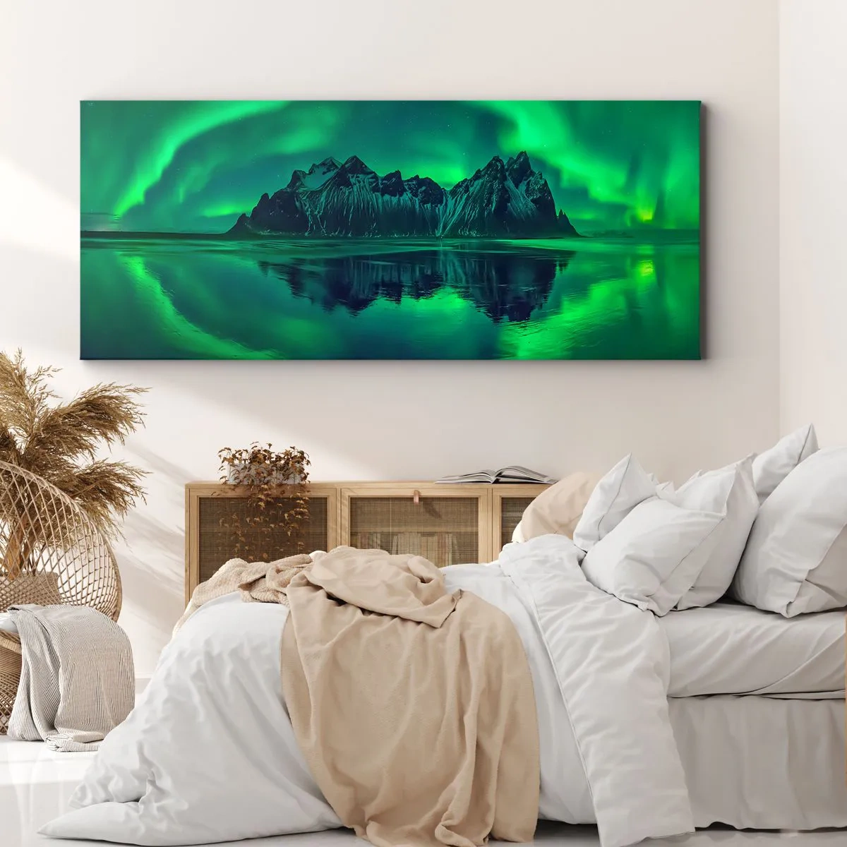 Quadro su tela - Stampe su Tela - Tra le braccia dell'aurora boreale - 90x30 cm