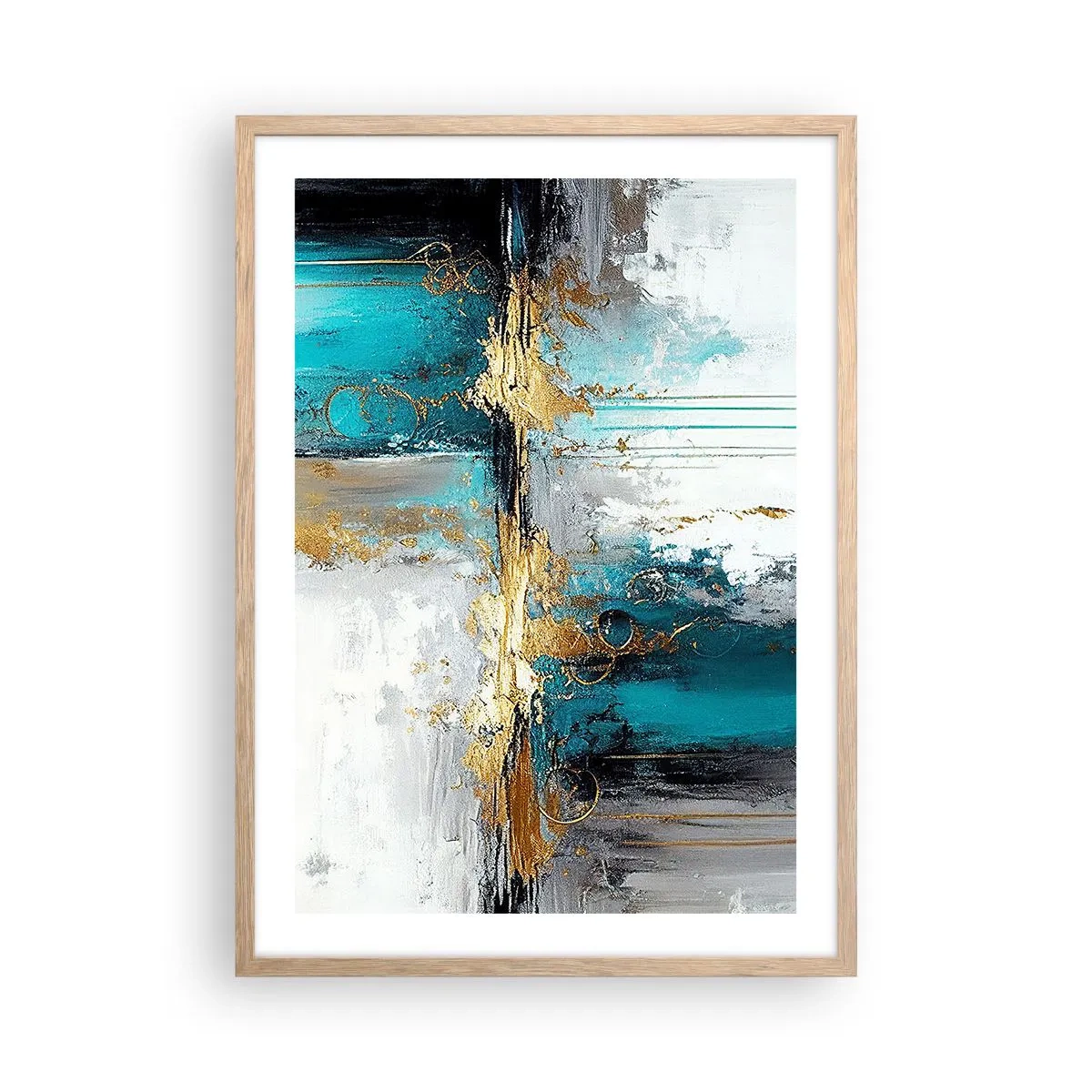 Poster in cornice rovere chiaro - Panta rei - 50x70 cm