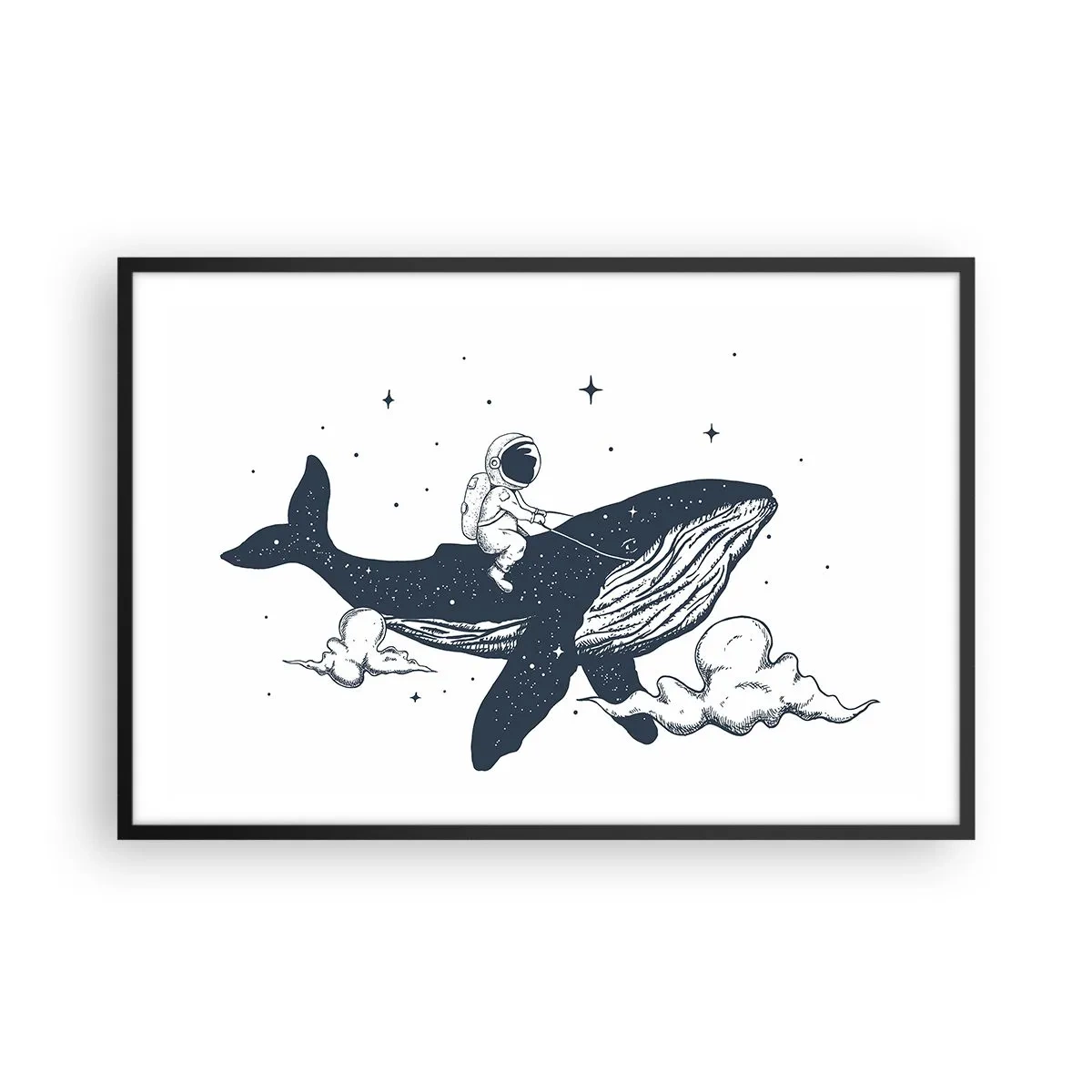 Poster in cornice nera - Avventura nello spazio - 91x61 cm