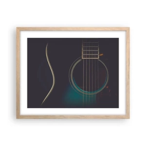 Poster in cornice rovere chiaro - L'attimo prima del suono - 50x40 cm