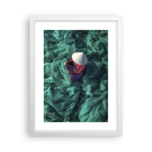 Poster in cornice bianca - Nel mare di reti - 30x40 cm