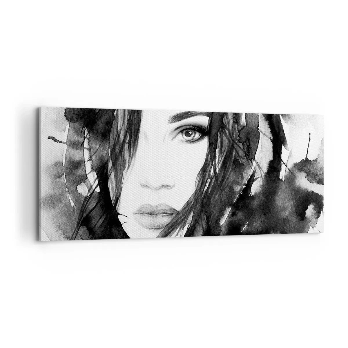 Quadro su tela - Stampe su Tela - Ritratto di donna in bianco e nero - 100x40 cm