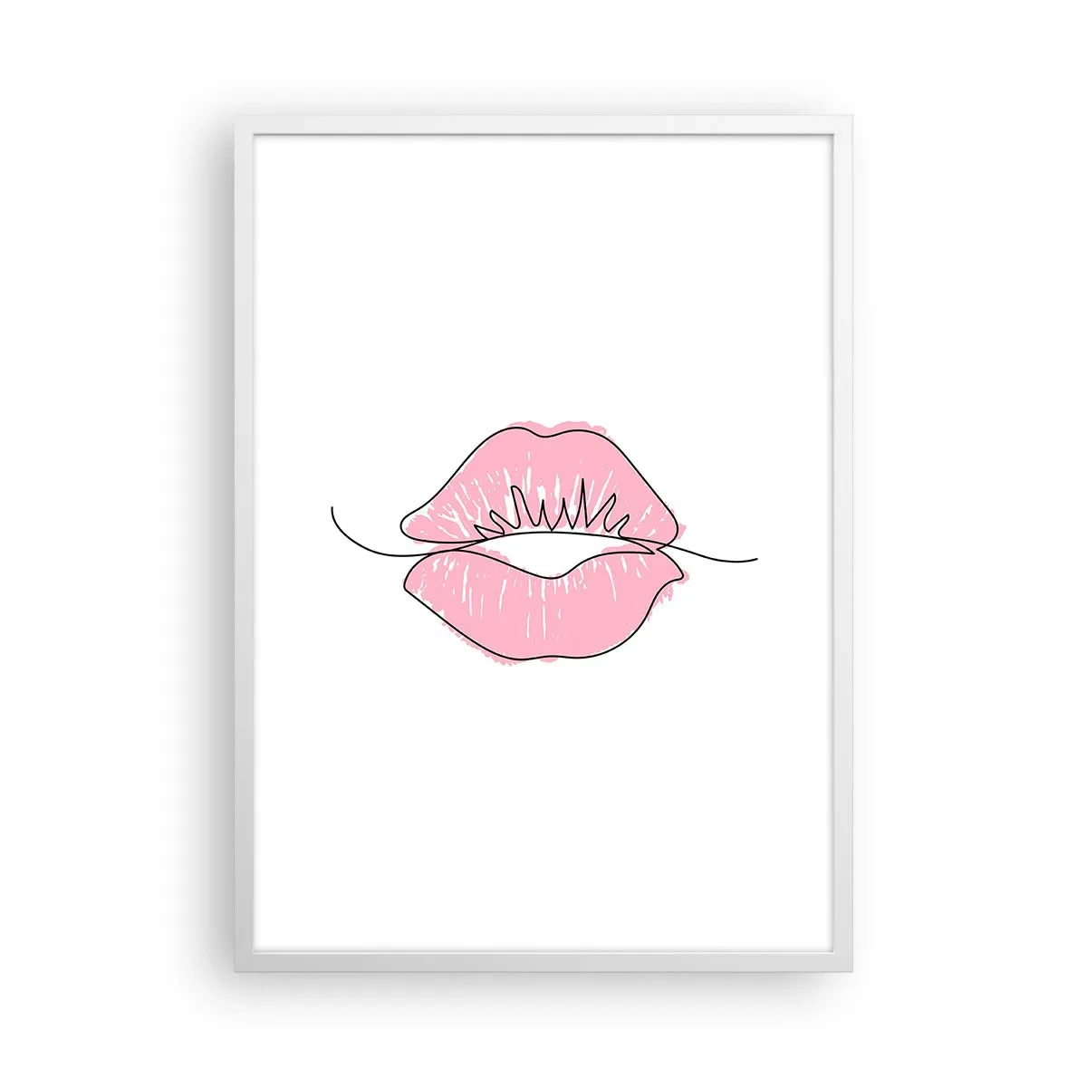 Poster in cornice bianca - Pronti al bacio? - 50x70 cm