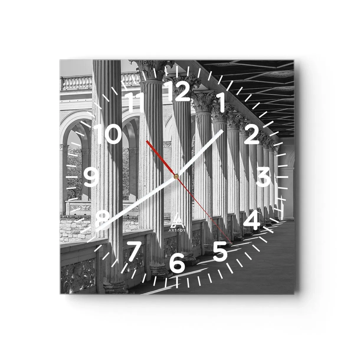 Orologio da parete - Orologio in Vetro - Portico soleggiato - 40x40 cm
