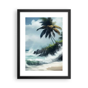 Poster in cornice nera - Sulla riva tropicale - 30x40 cm
