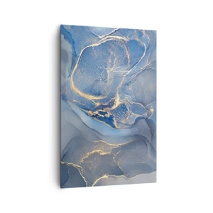 Quadro su tela - Stampe su Tela - Motivi astratti blu con accenti dorati - 80x120cm - Polvere d'oro - Decorazione murale moderna per soggiorno e camera da letto ARTTOR