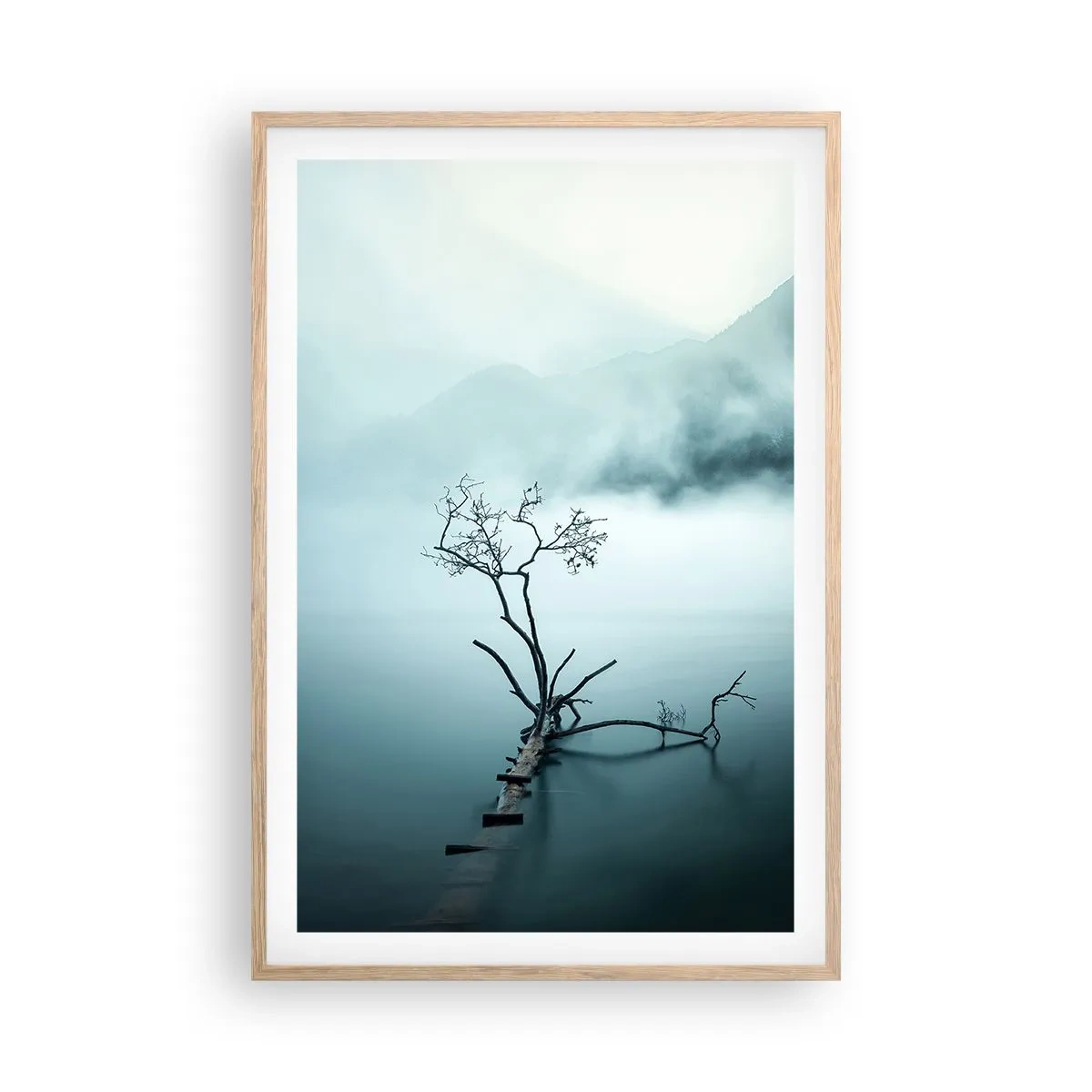 Poster in cornice rovere chiaro - Dall'acqua e dalla nebbia - 61x91 cm