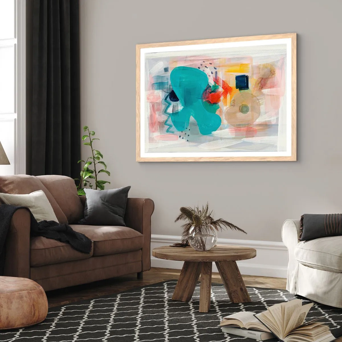 Poster in cornice rovere chiaro - Il gioco dei colori - 91x61 cm