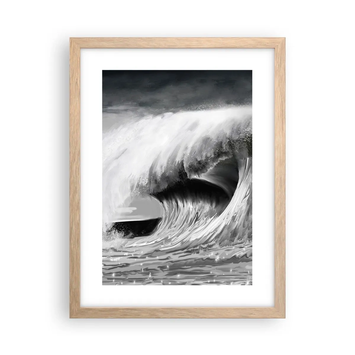 Poster in cornice rovere chiaro - La furia dell'oceano - 30x40 cm