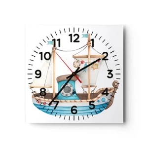 Orologio da parete - Orologio in Vetro - Benvenuta avventura! - 30x30 cm