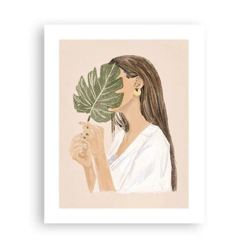 Poster - Misterioso ritratto con ventaglio - 40x50 cm