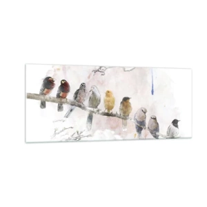 Quadro su vetro - Incontro alato - 100x40 cm