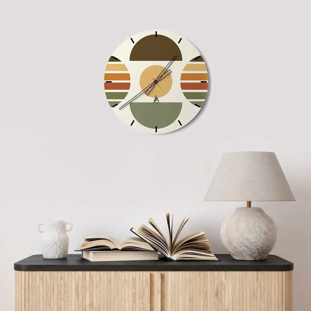 Orologio da parete - Orologio in Vetro - Nei colori della terra - 30x30 cm