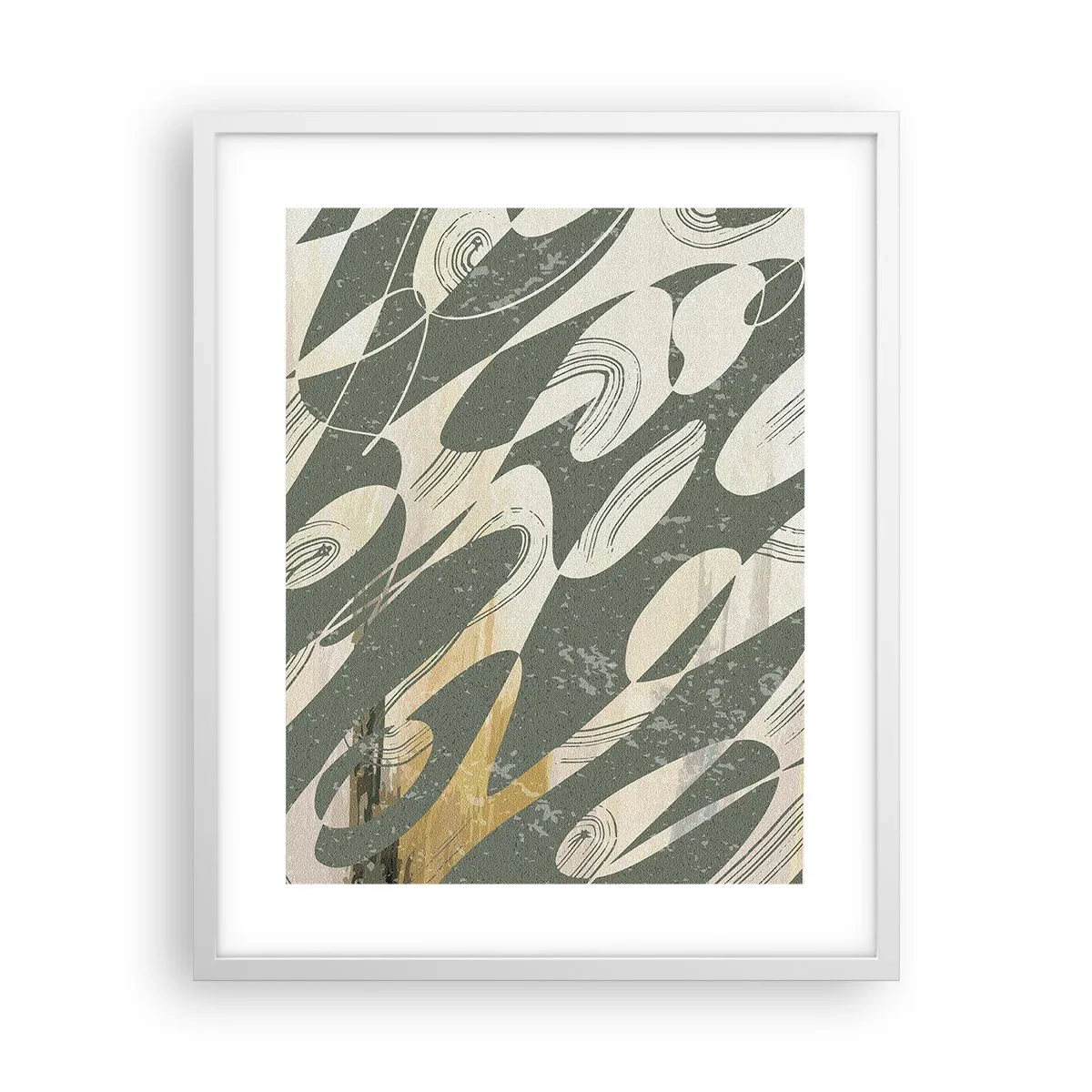 Poster in cornice bianca - Astrazione ritmica - 40x50 cm