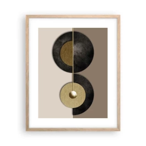 Poster in cornice rovere chiaro - Variazioni attorno al cerchio - 40x50 cm