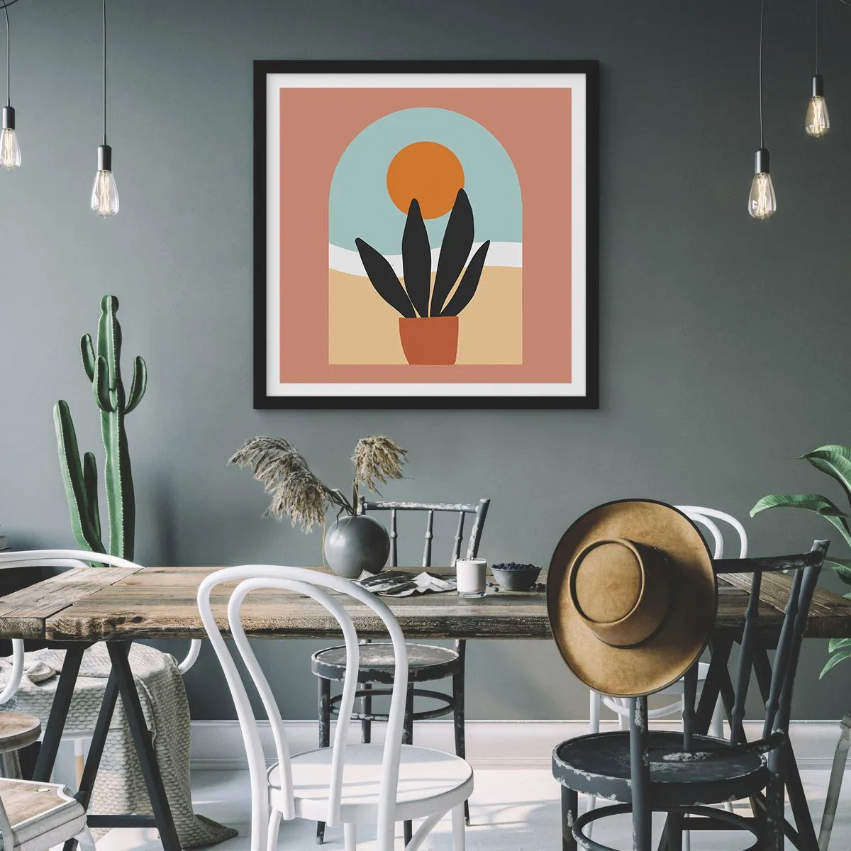 Poster in cornice nera - Piccole gioie - 30x30 cm