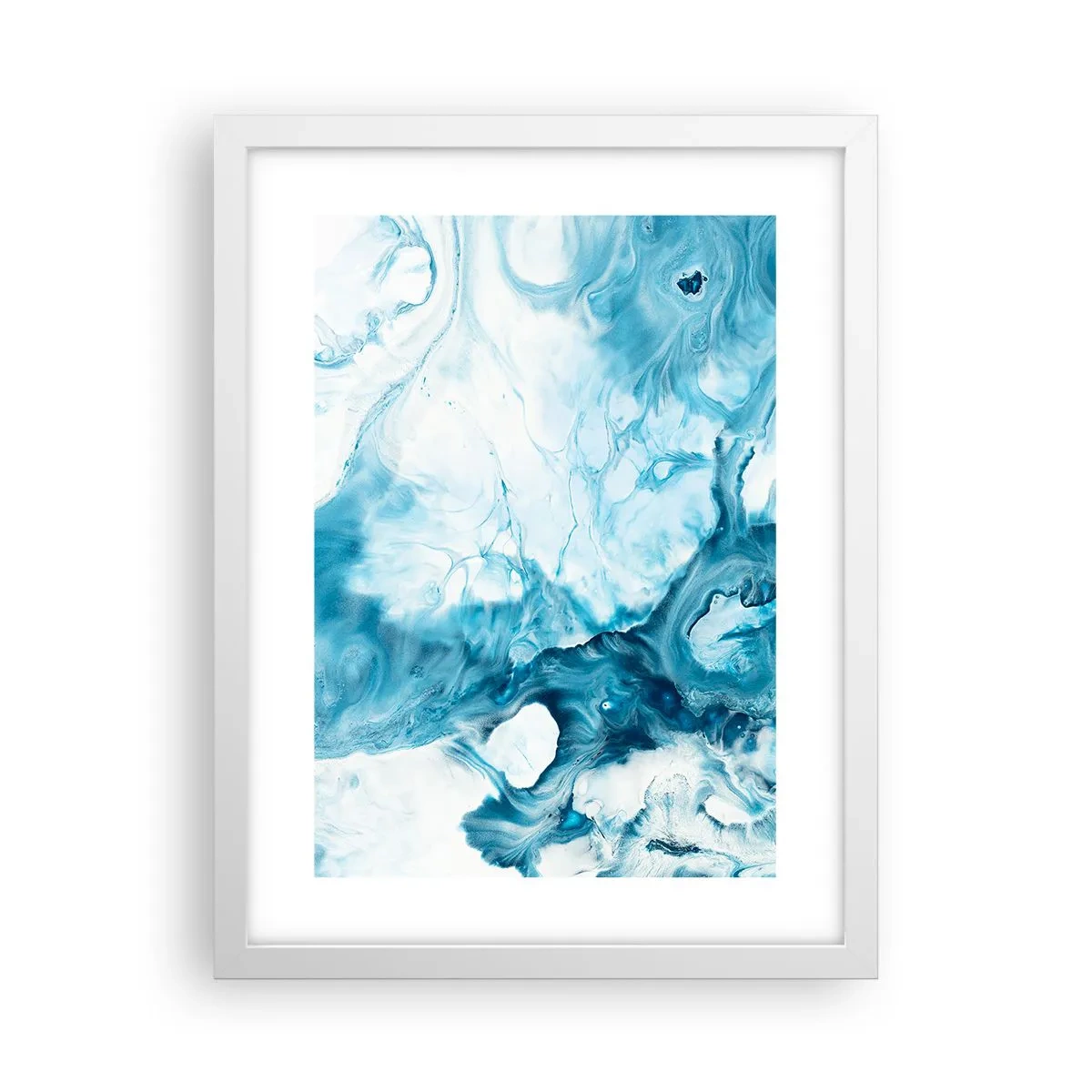 Poster in cornice bianca - Concerto di blu - 30x40 cm