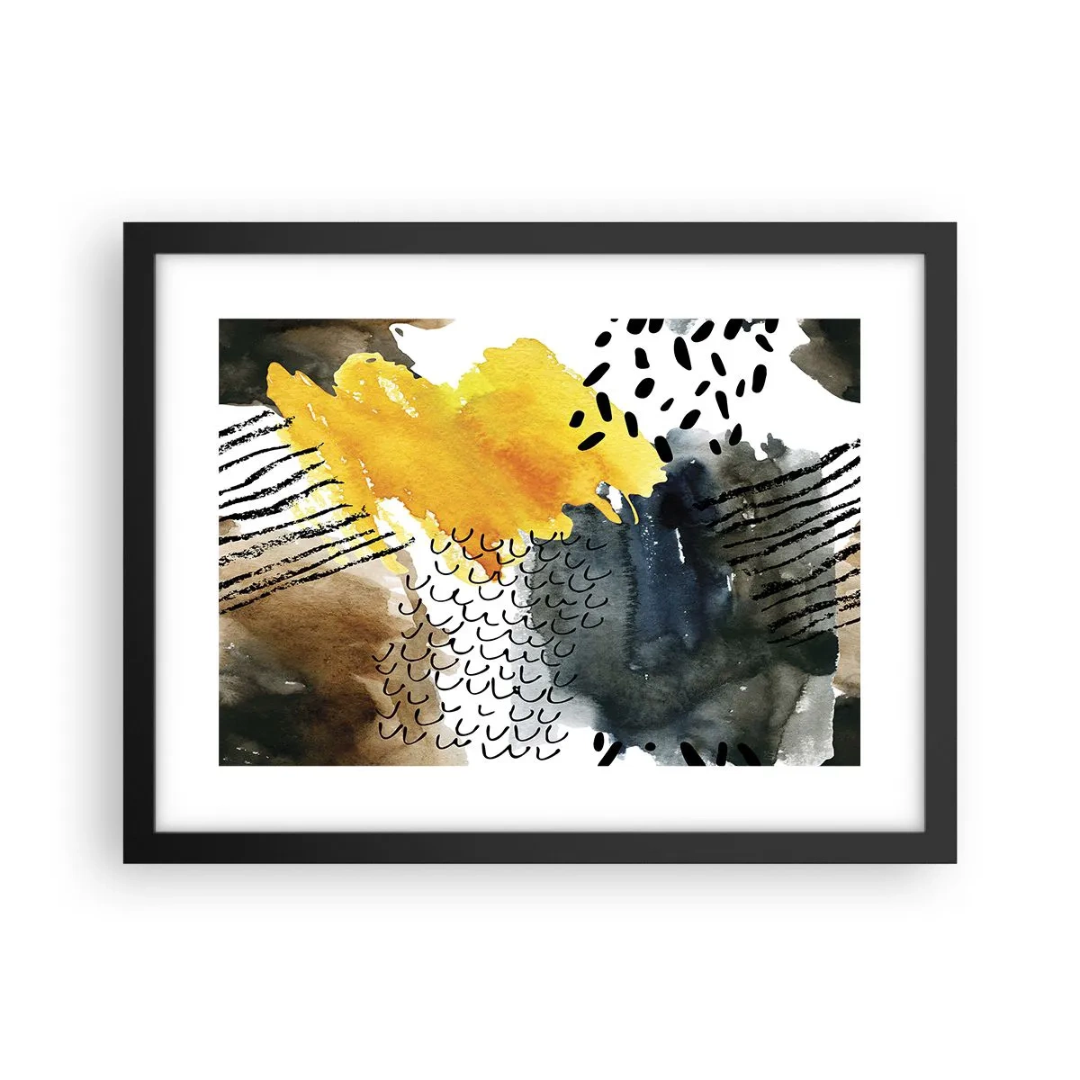 Poster in cornice nera - L'incontro degli elementi - 40x30 cm