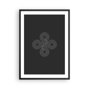 Poster in cornice nera - Simbolo geometrico su sfondo nero - 50x70cm - Nello spirito celtico - Decorazione murale moderna per soggiorno e camera da letto ARTTOR